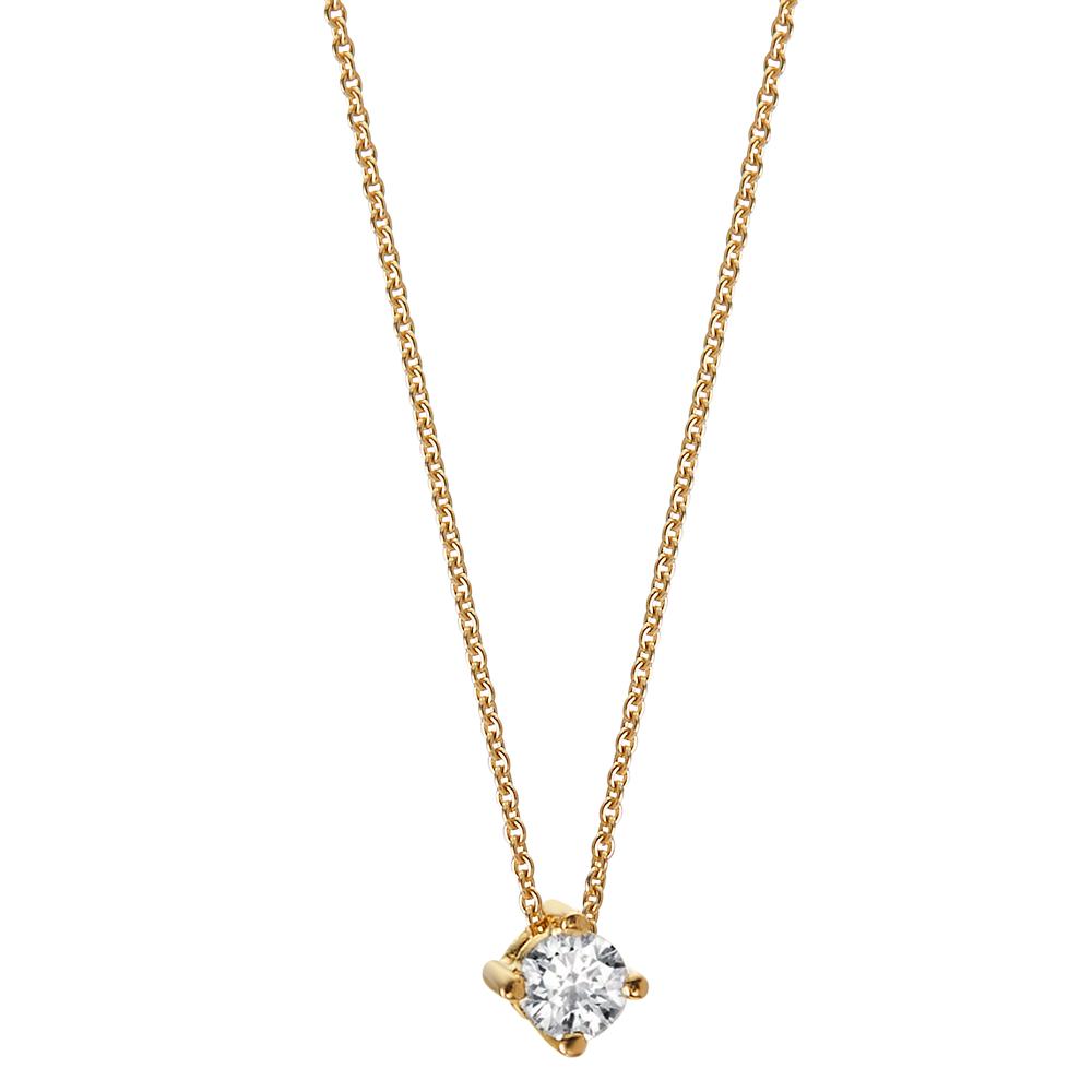 Collier 750/18 K Gelbgold Diamant 0.15 ct, w-si, 3.5 mm verstellbar