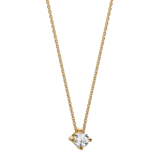 Collier 750/18 K Gelbgold Diamant 0.15 ct, w-si, 3.5 mm verstellbar