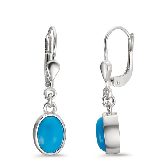 Pendant d'oreilles Argent Turquoise 2 Pierres