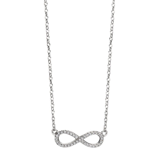 Collier Silber Zirkonia rhodiniert Infinity verstellbar