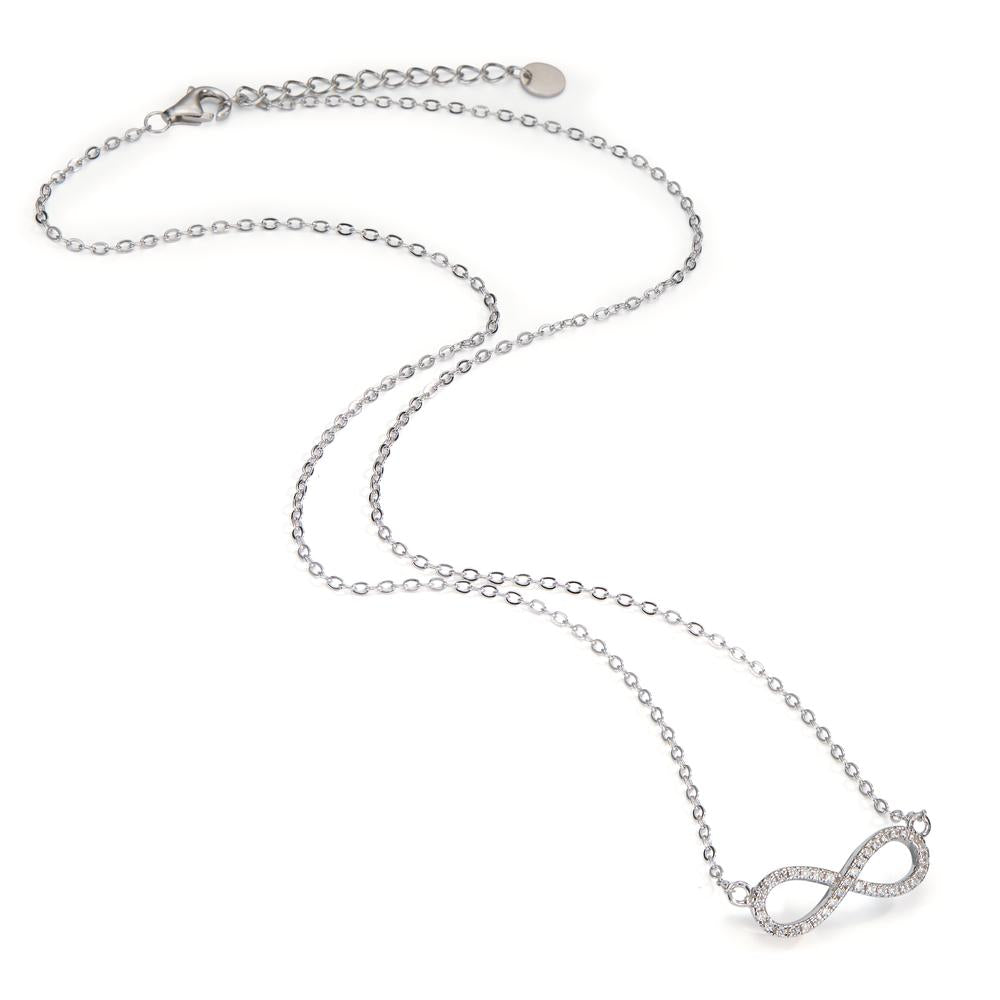 Collier Silber Zirkonia rhodiniert Infinity verstellbar