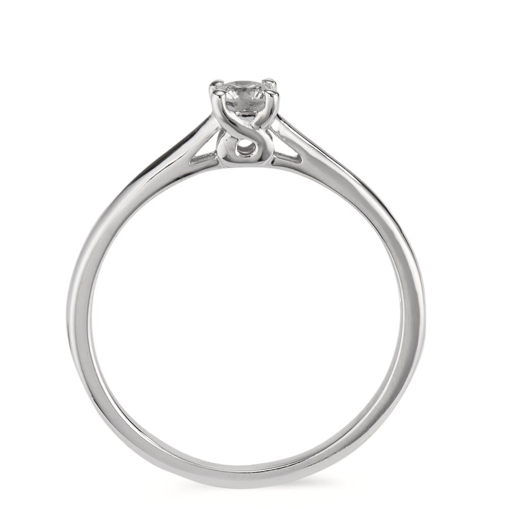 Bague solitaire Or blanc 18K Diamant 0.15 ct, w-si