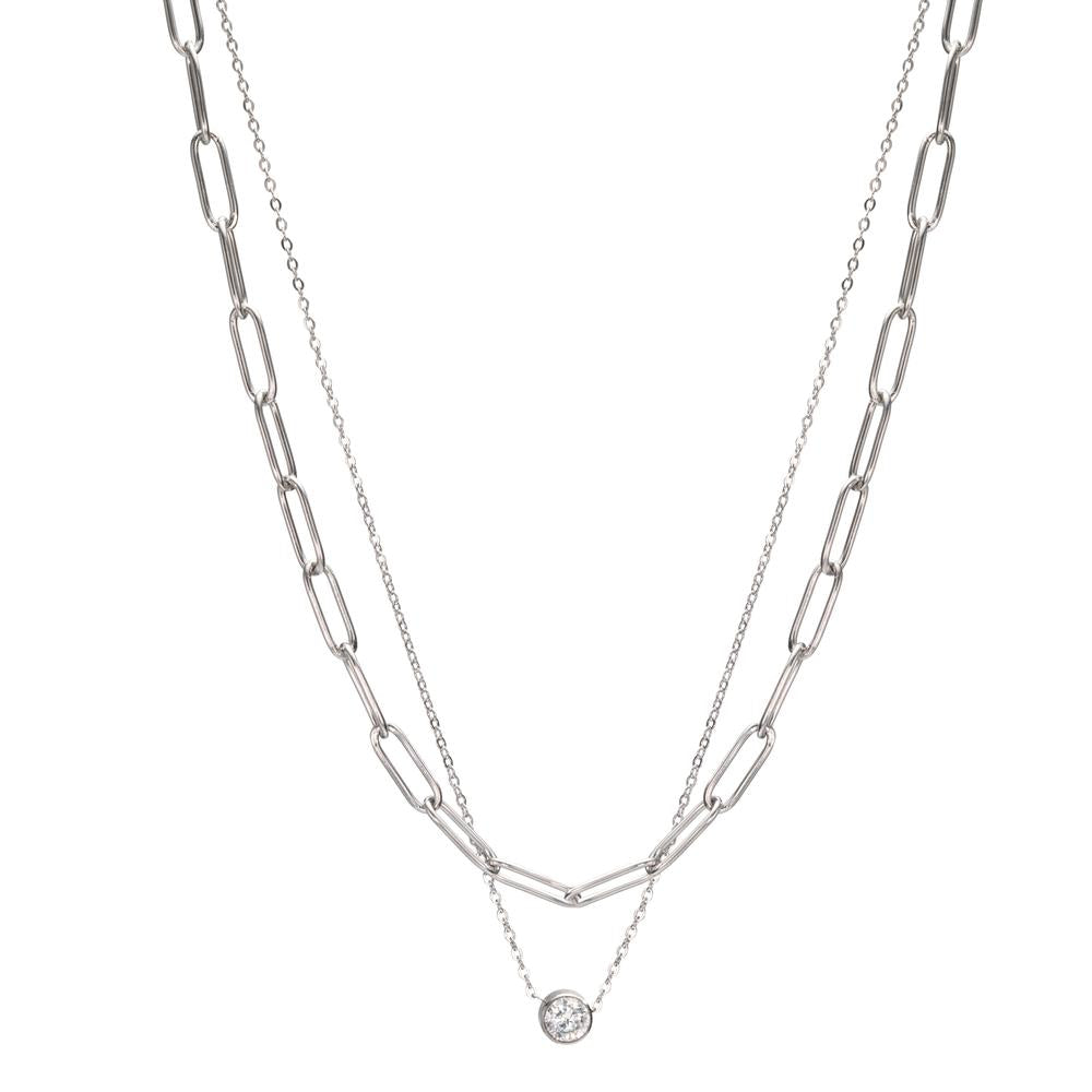 Collier Acier inoxydable Zircone 42-47 cm