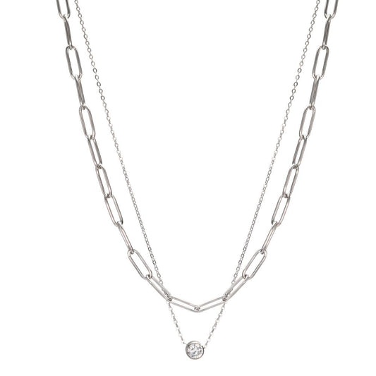 Collana Acciaio inossidabile Zirconia 42-47 cm