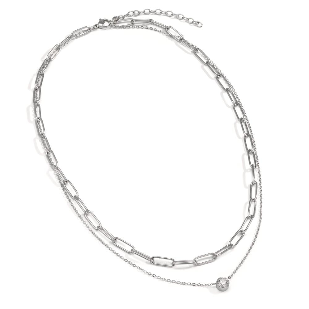 Collier Acier inoxydable Zircone 42-47 cm