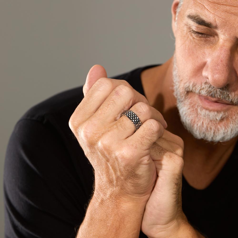 Bague Argent Patinée