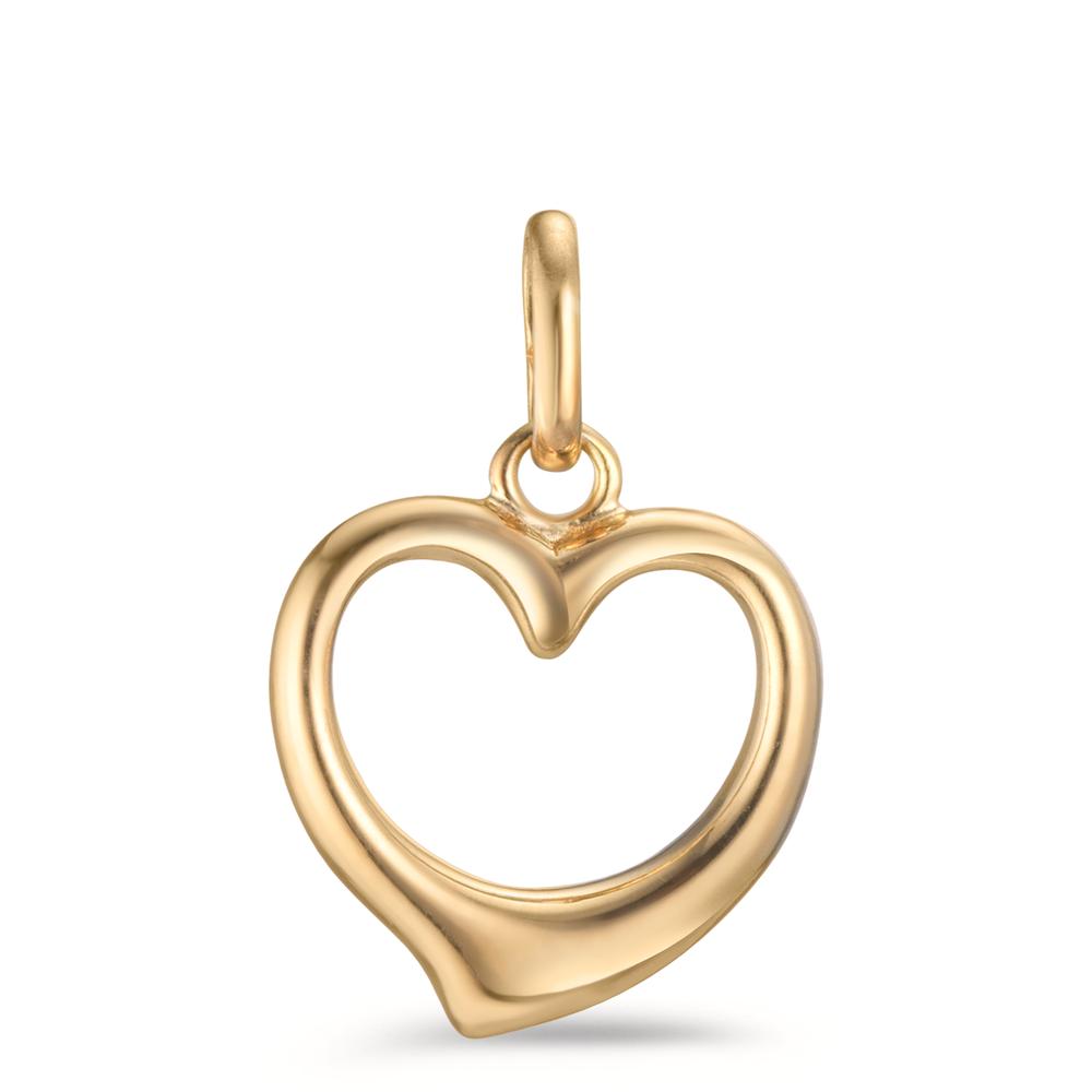 Pendentif Argent jaune Plaqué or Coeur Ø11 mm