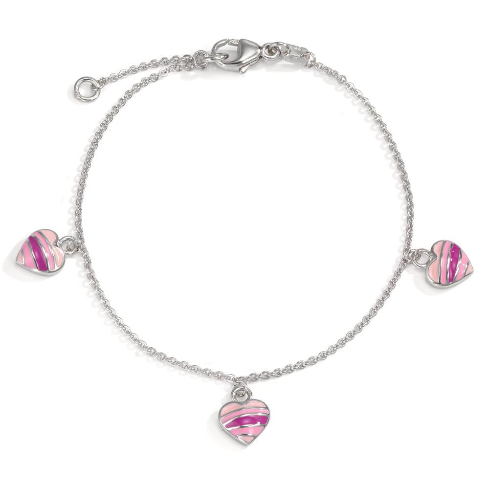 Bracelet Argent Rhodié Coeur 15-17 cm