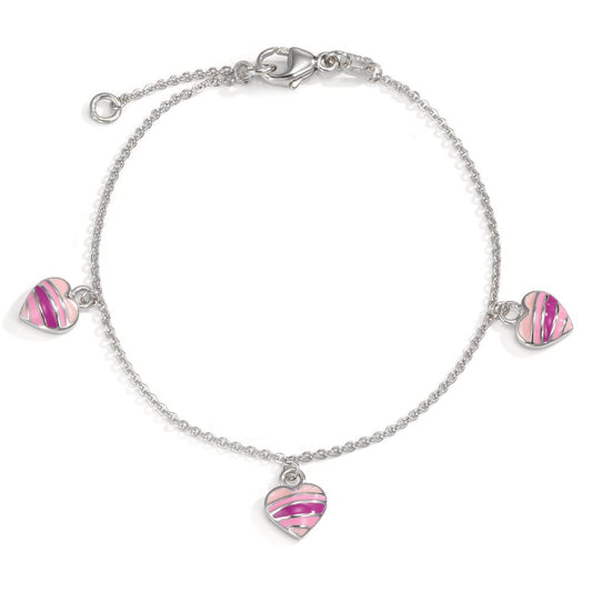 Bracelet Argent Rhodié Coeur 15-17 cm