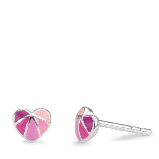 Clous d'oreilles Argent Émaillé Coeur Ø5 mm