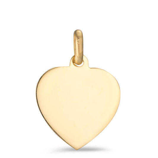 Pendentif avec gravure Or jaune 18K Coeur Ø12 mm