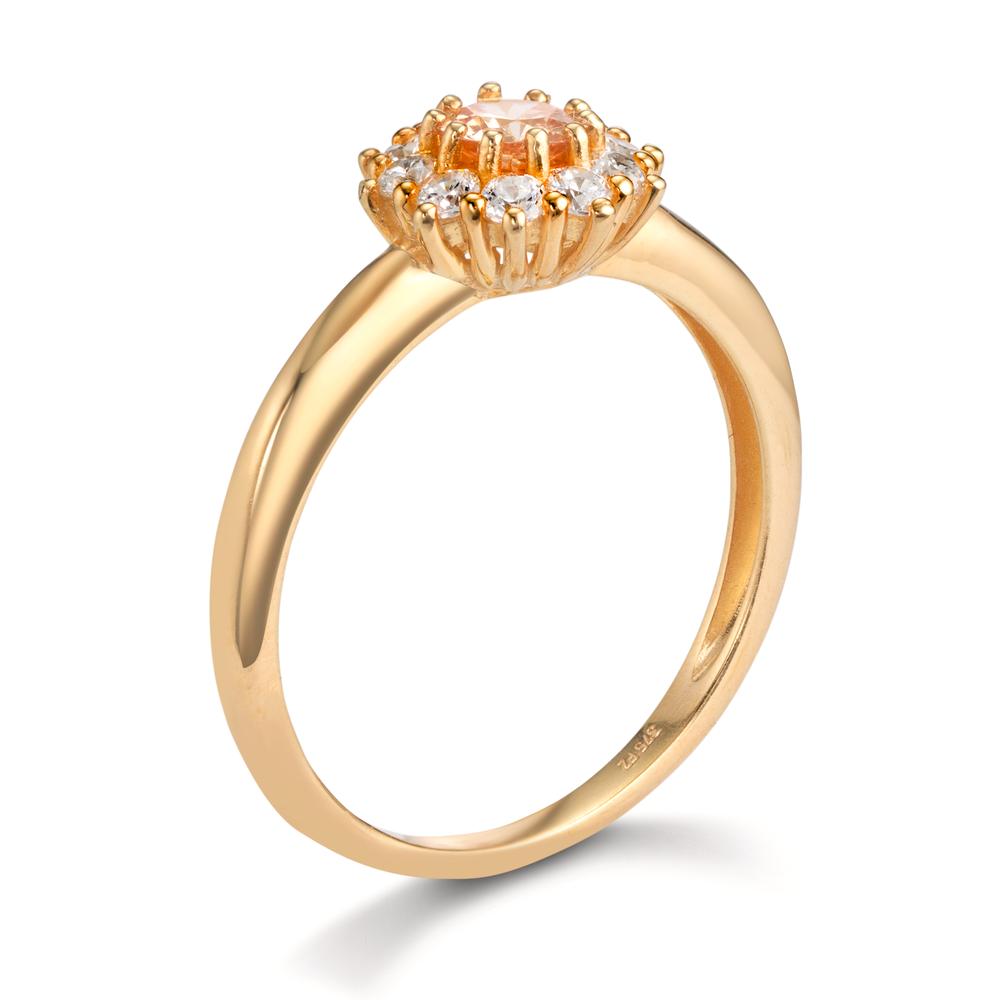 Fingerring 375/9 K Gelbgold Zirkonia 11 Steine Ø9 mm