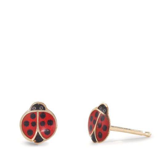 Clous d'oreilles Or jaune 9K Laqué Coccinelle Ø5.5 mm