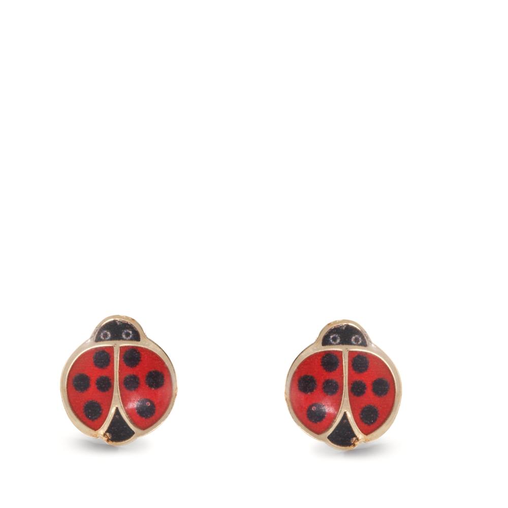 Clous d'oreilles Or jaune 9K Laqué Coccinelle Ø5.5 mm