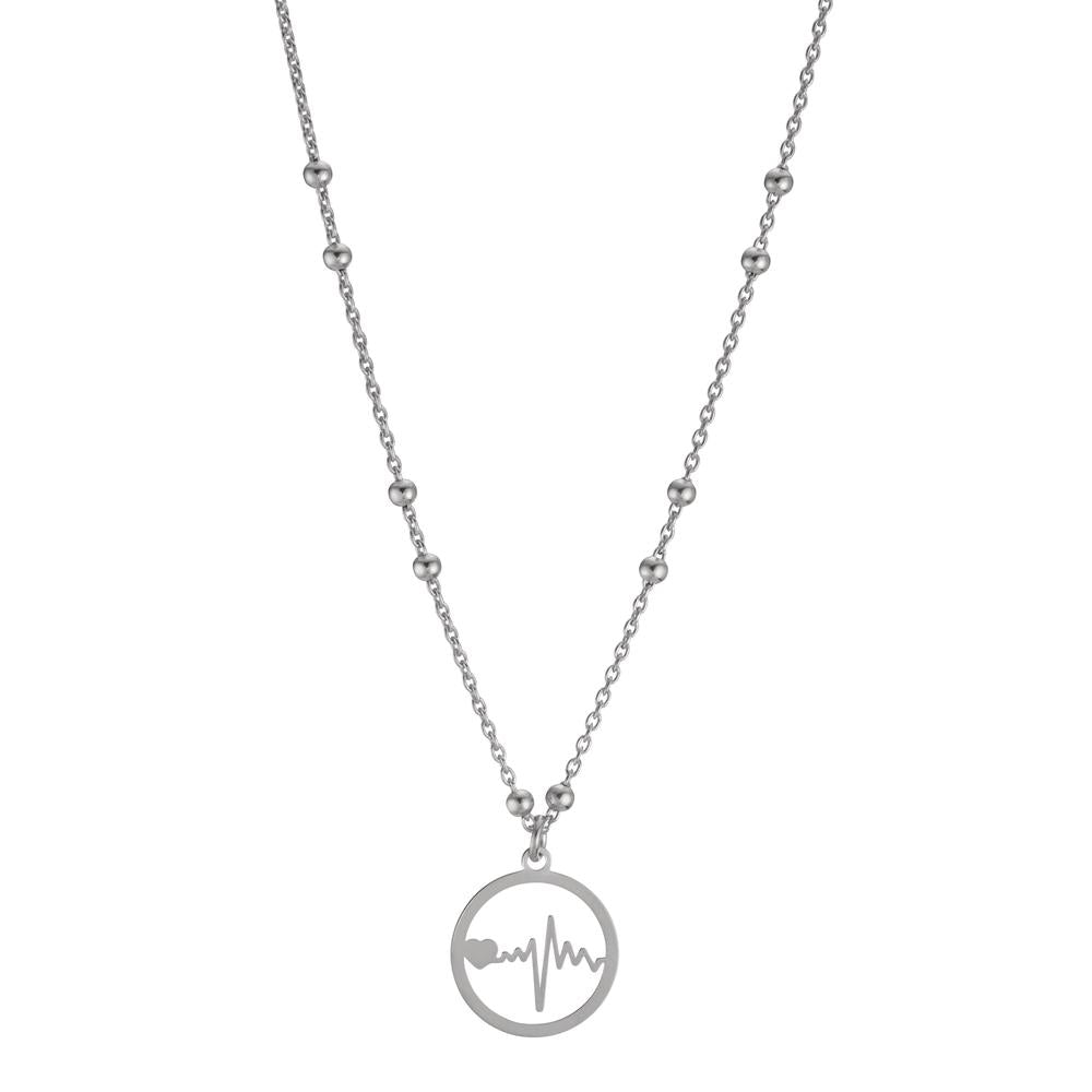 Collier Argent Rhodié Battement de coeur 40-42 cm