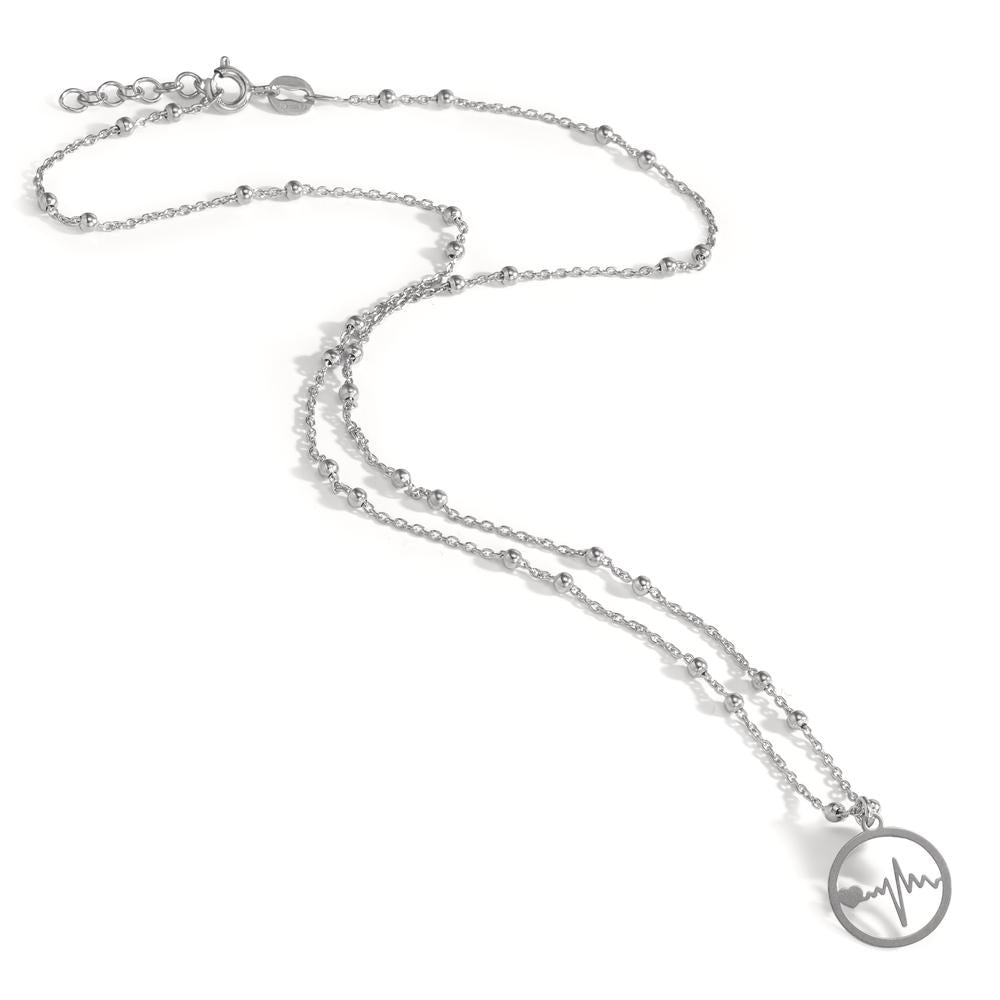 Collier Argent Rhodié Battement de coeur 40-42 cm