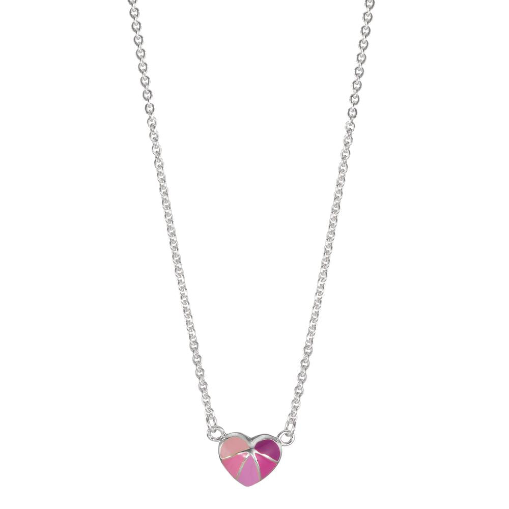 Collier Argent Laqué Coeur 36-38 cm