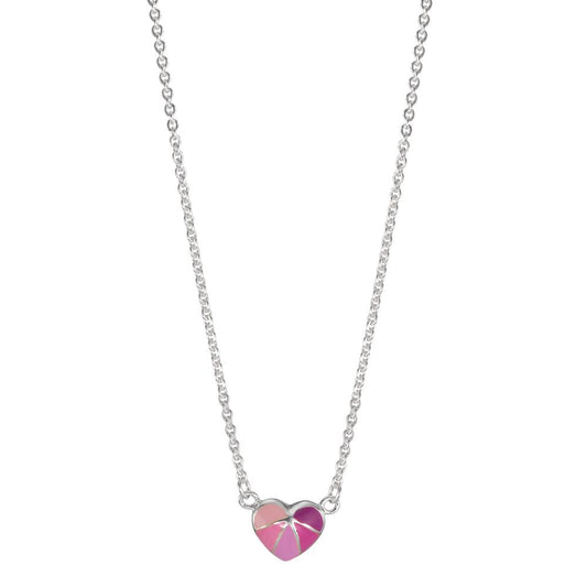 Collier Argent Laqué Coeur 36-38 cm