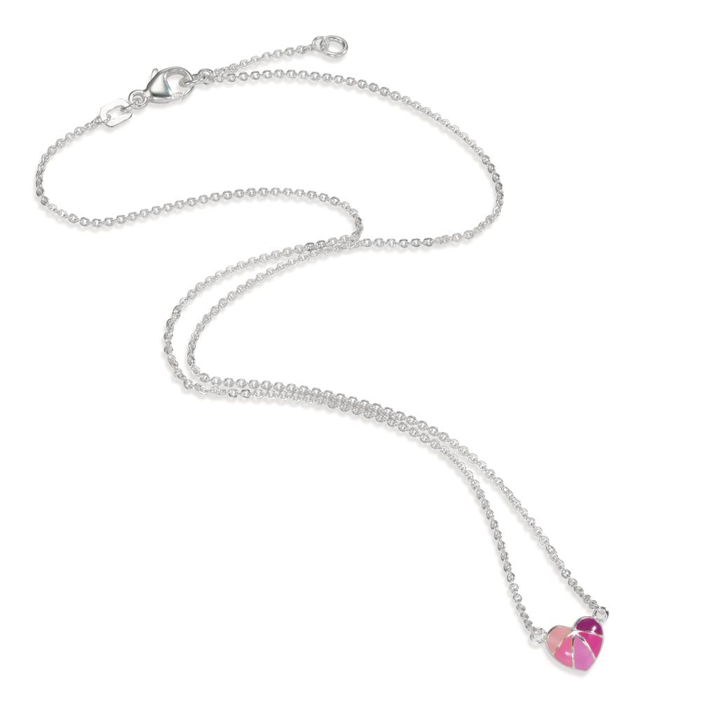 Collier Argent Laqué Coeur 36-38 cm