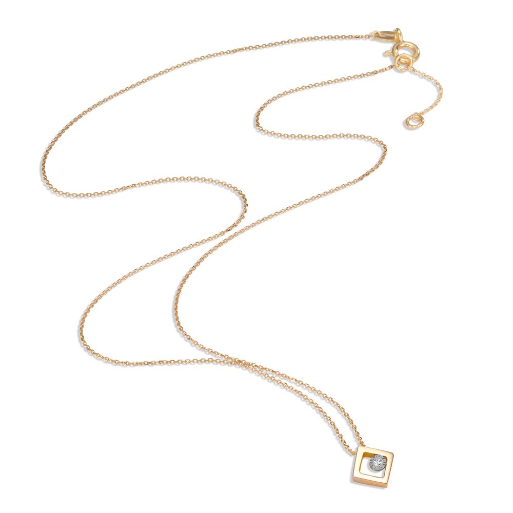 Collier Or jaune 18K Diamant 0.008 ct, w-si 40-42 cm