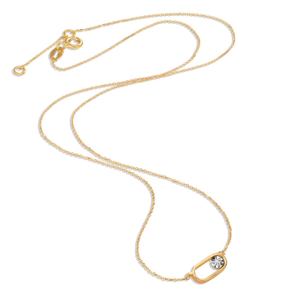 Collier Or jaune 18K Diamant 0.015 ct, w-si 40 cm