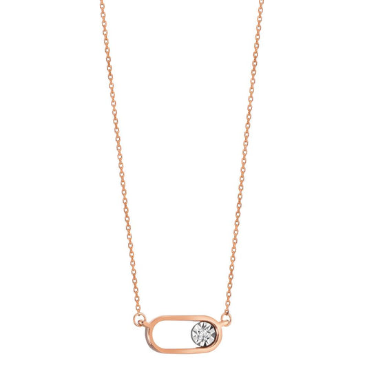 Collier 750/18 K Rotgold Diamant 0.015 ct, w-si verstellbar