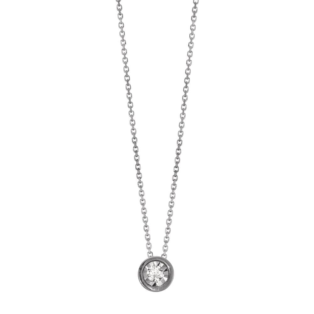 Collier Or blanc 18K Diamant 0.015 ct, w-si 40-42 cm Ø4.5 mm