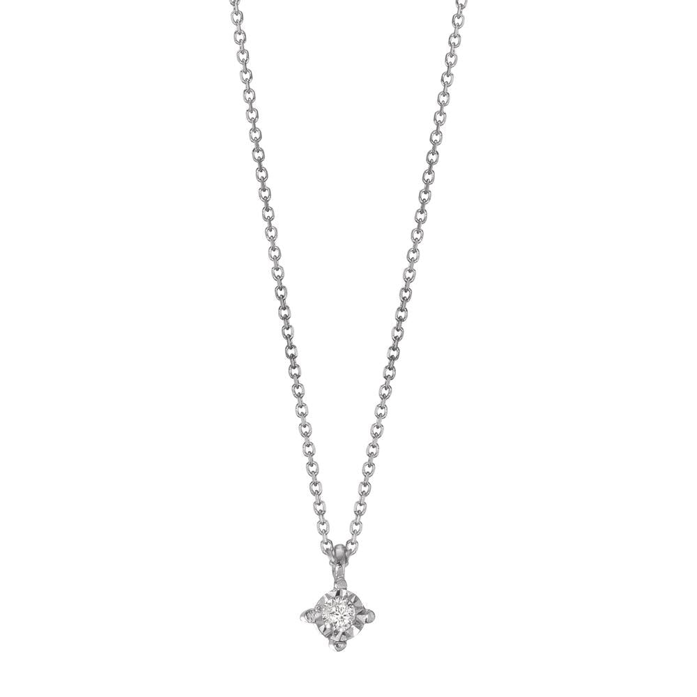 Collier Or blanc 18K Diamant 0.02 ct, w-si 40-42 cm Ø2.8 mm