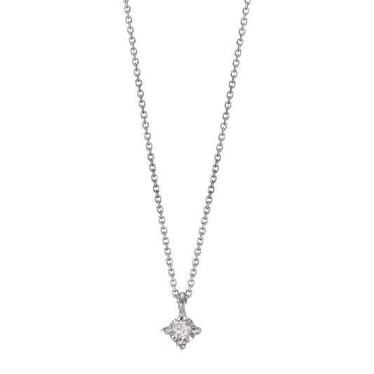 Collana Oro bianco 750/18 carati Diamante 0.02 ct, w-si 40-42 cm Ø2.8 mm