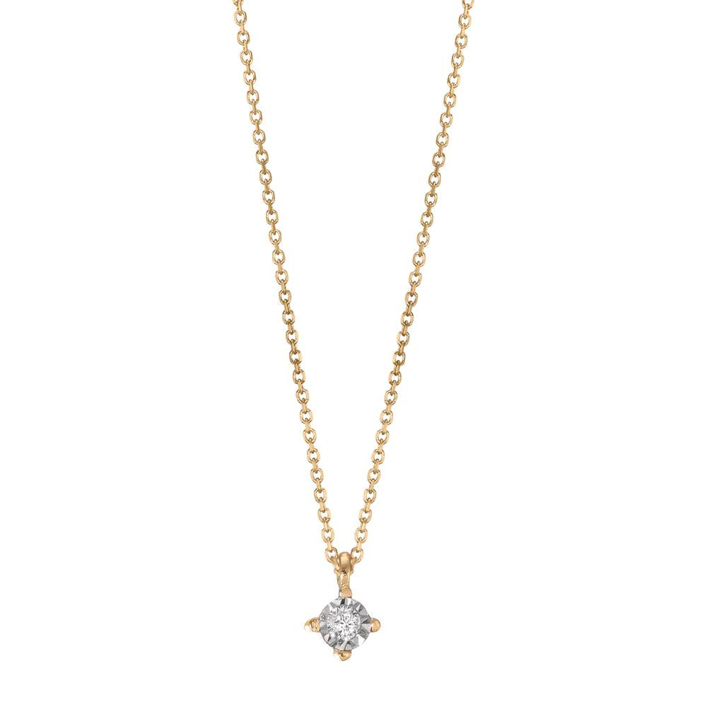 Collier Or jaune 18K Diamant 0.02 ct, w-si 40-42 cm Ø2.8 mm