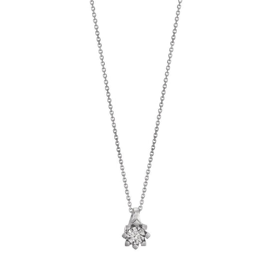 Collana Oro bianco 750/18 carati Diamante 0.015 ct, w-si 40-42 cm Ø4.5 mm