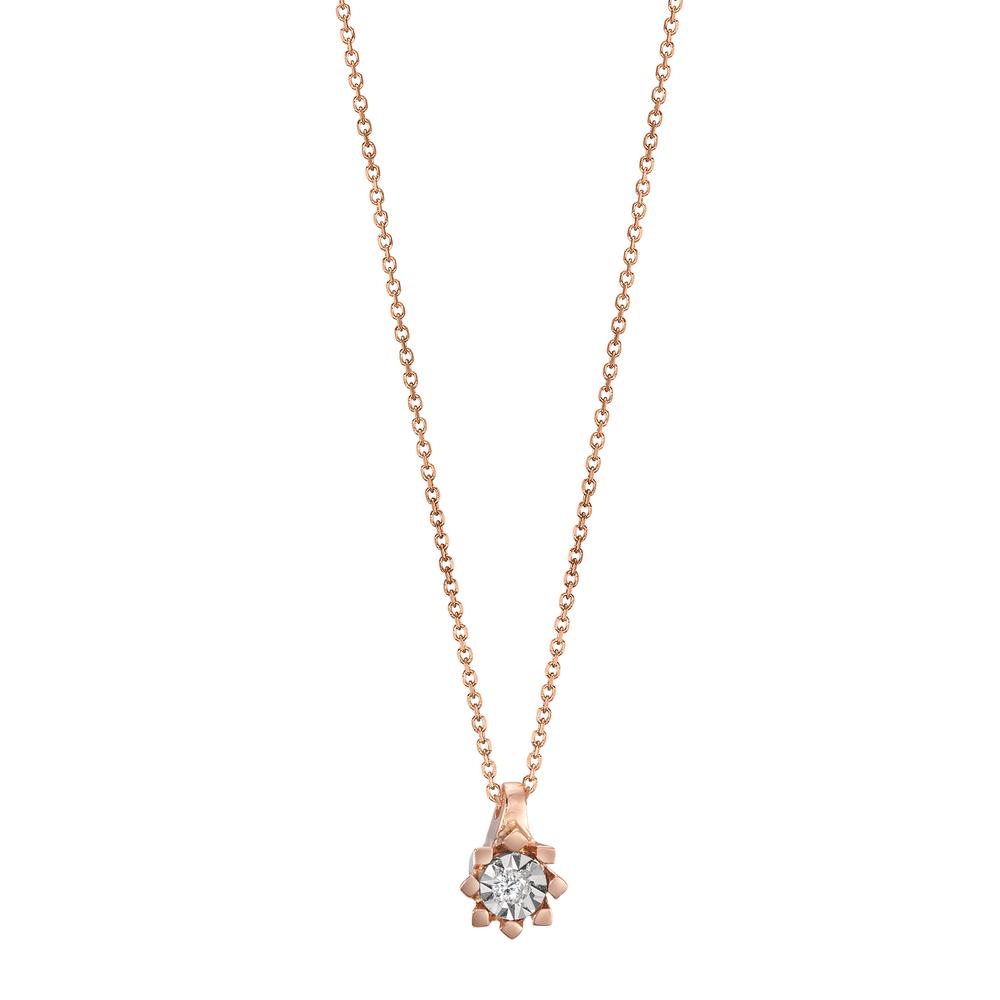 Collier 750/18 K Rotgold Diamant 0.015 ct, w-si verstellbar Ø4.5 mm