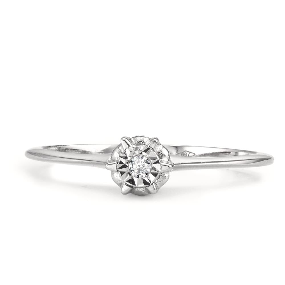 Solitär Ring 750/18 K Weissgold Diamant 0.015 ct, w-si Ø4.5 mm