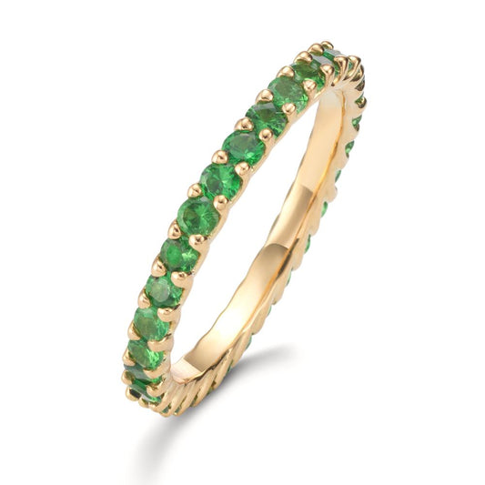 Bague d'éternité Or jaune 18K Grenat vert, 1.20 ct, 30 Pierres