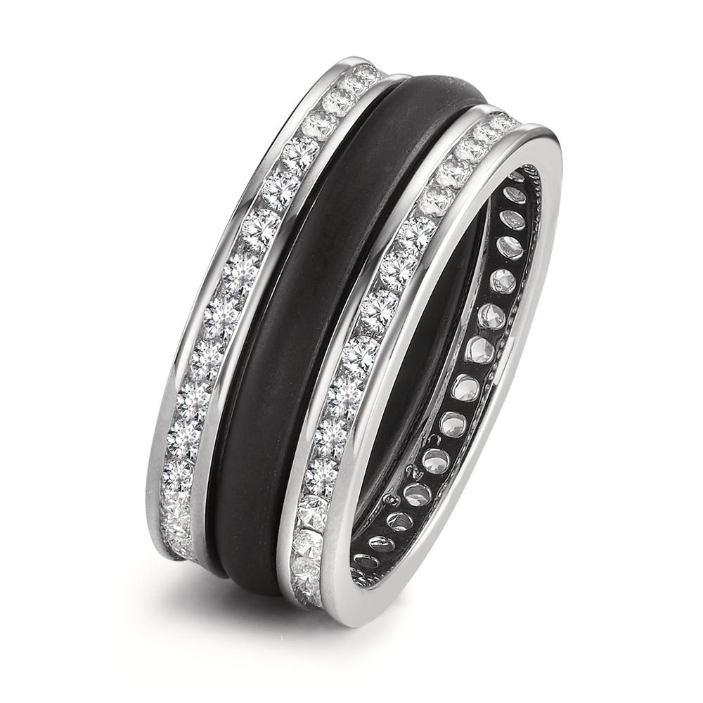 Bague Argent, Carbone Zircone