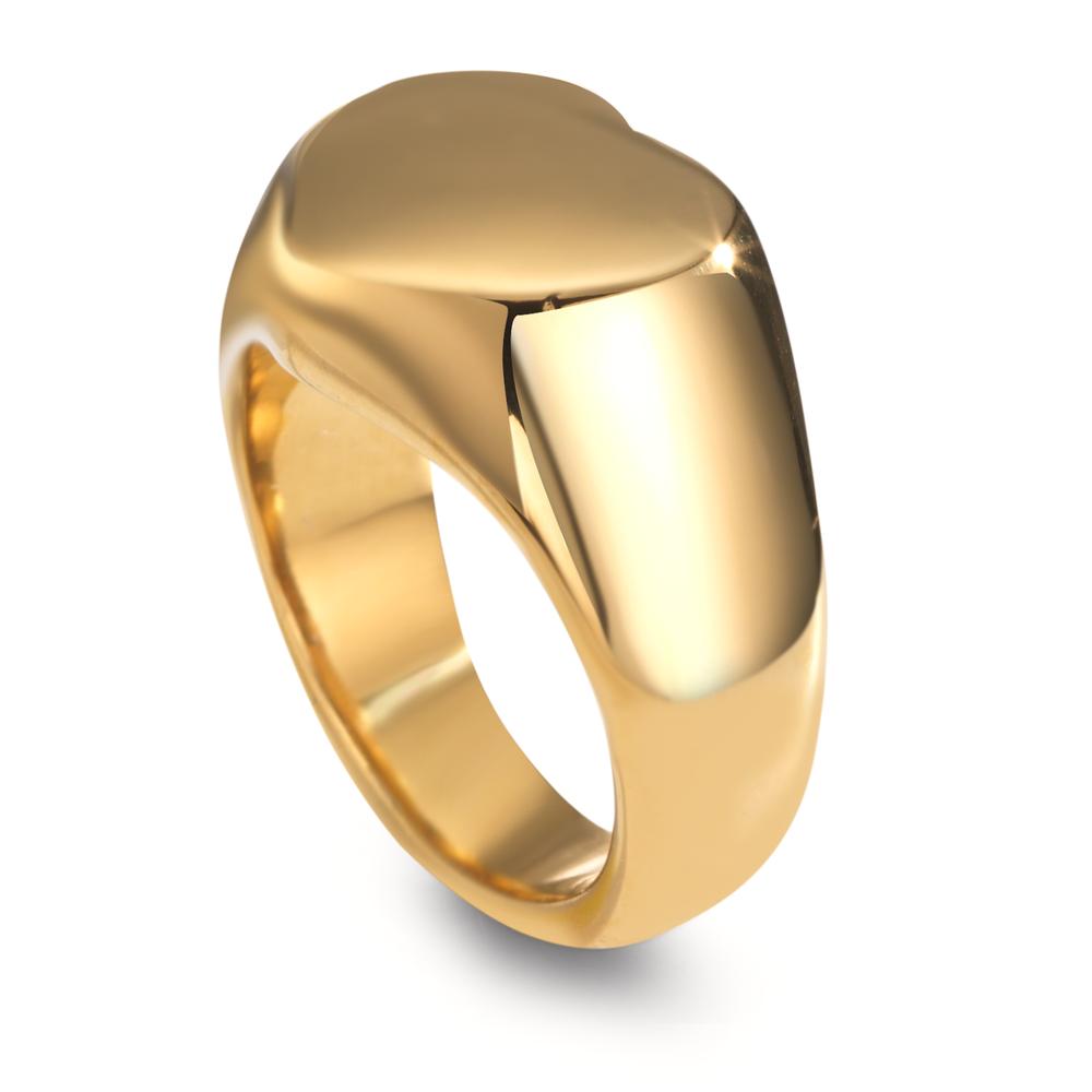 Bague Acier inoxydable jaune PVD Coeur