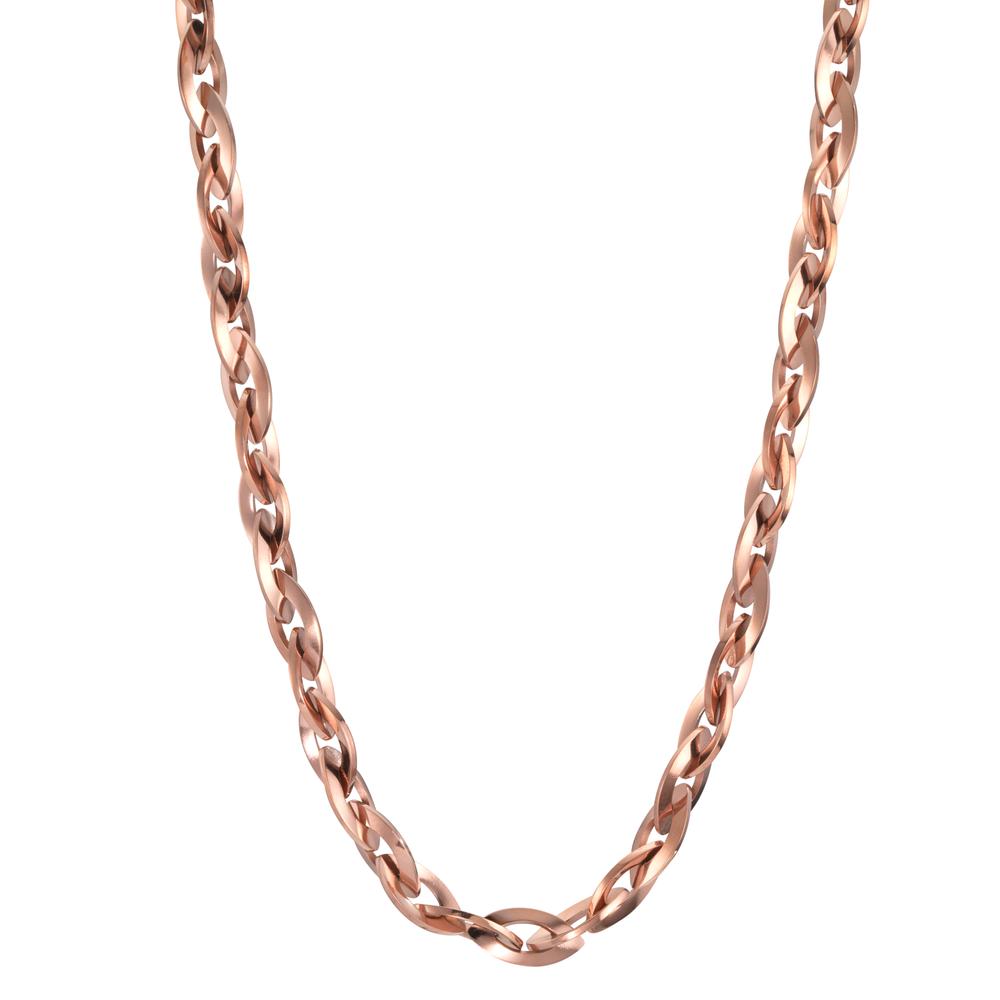 Collana Acciaio inossidabile Zirconia rosa rivestimento IP 50-60 cm