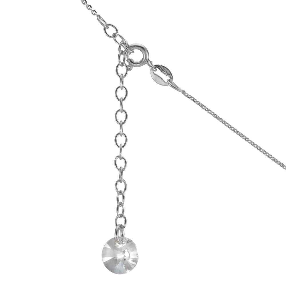 Collier Silber Zirkonia 2 Steine rhodiniert verstellbar