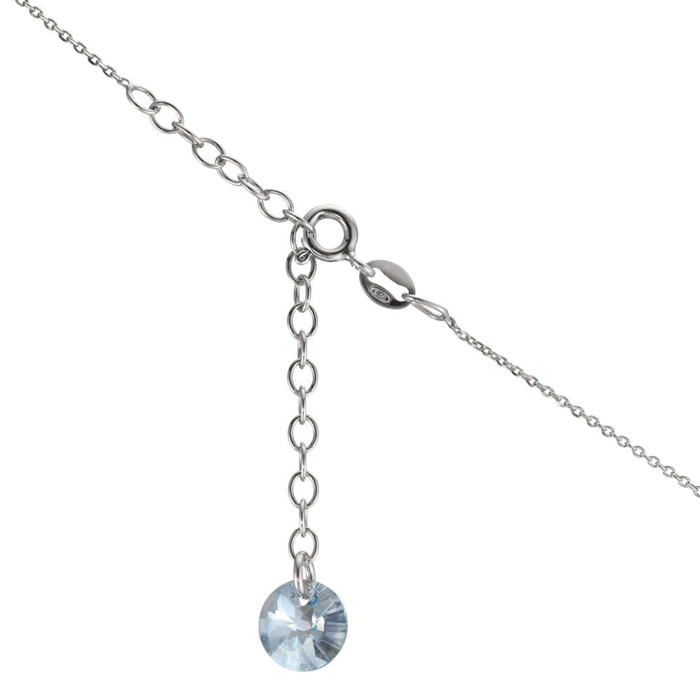 Collier Argent Zircone aqua Rhodié 42-47 cm