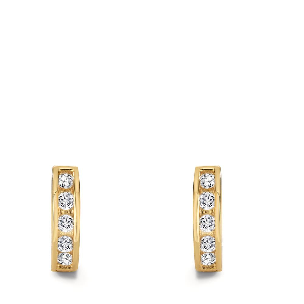 Orecchini circolari Argento Zirconia 10 pietra giallo dorato