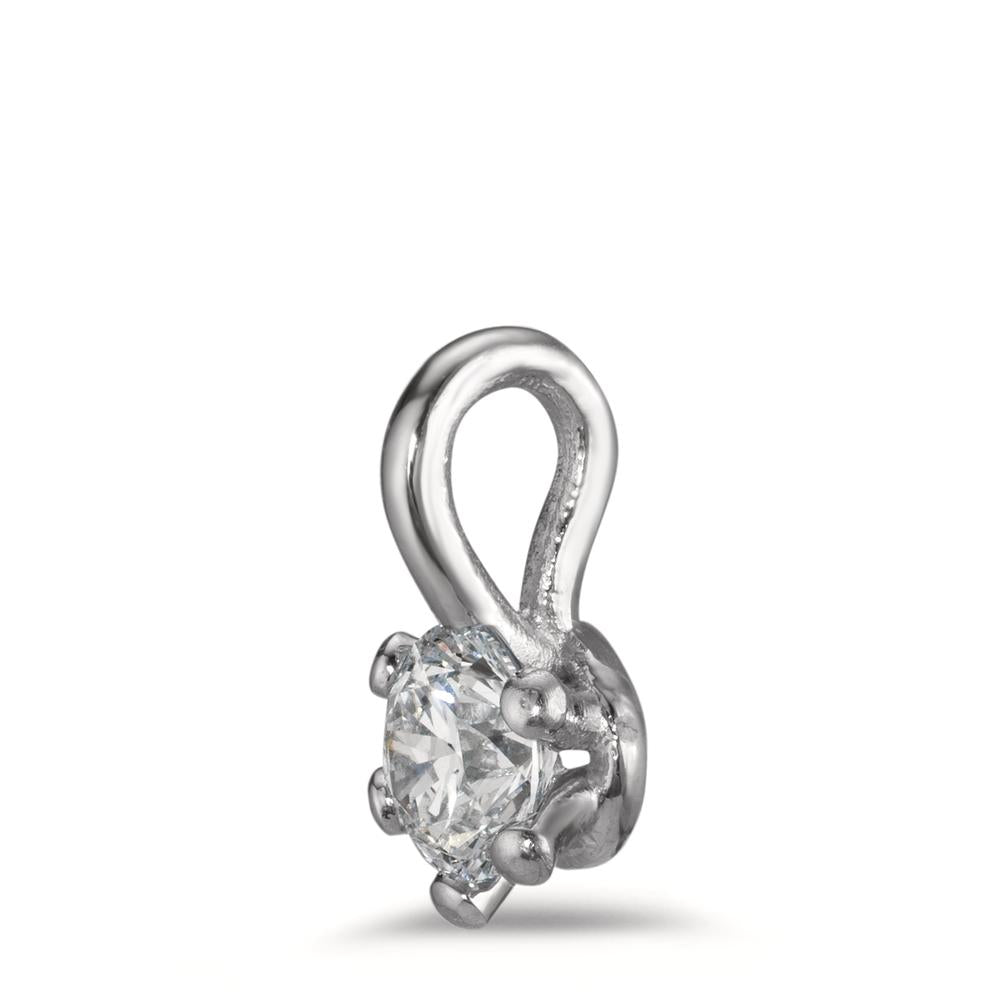 Pendentif Platine 950 Diamant 0.50 ct, w-si, GIA Ø6 mm