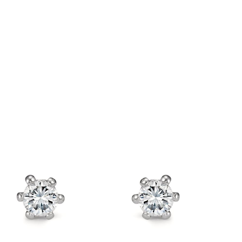 Clous d'oreilles Platine 950 Diamant blanc, 0.50 ct, 2 Pierres, w-si Ø4.8 mm