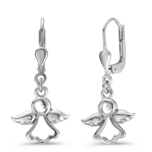 Pendant d'oreilles Argent Rhodié Ange gardien