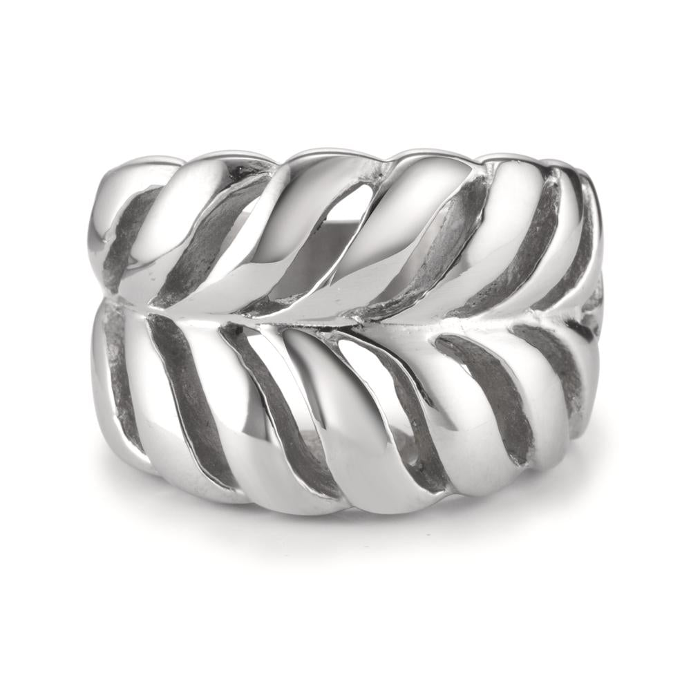 Bague Acier inoxydable Feuille