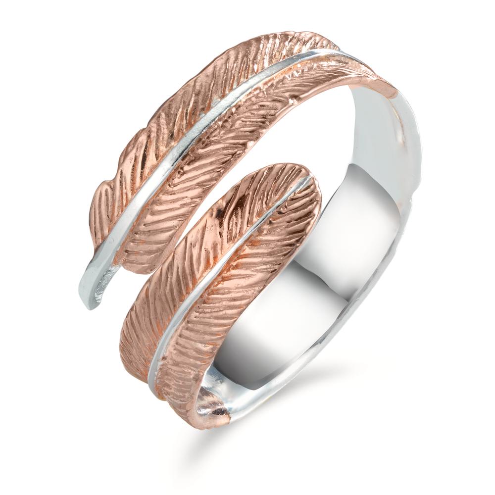 Fingerring Silber rosé bicolor Feder