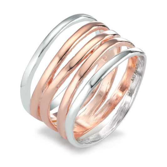 Fingerring Silber rosé bicolor