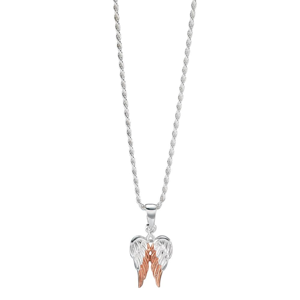 Chaînette avec pendentif Argent rosé Bicolore Aile 42 cm