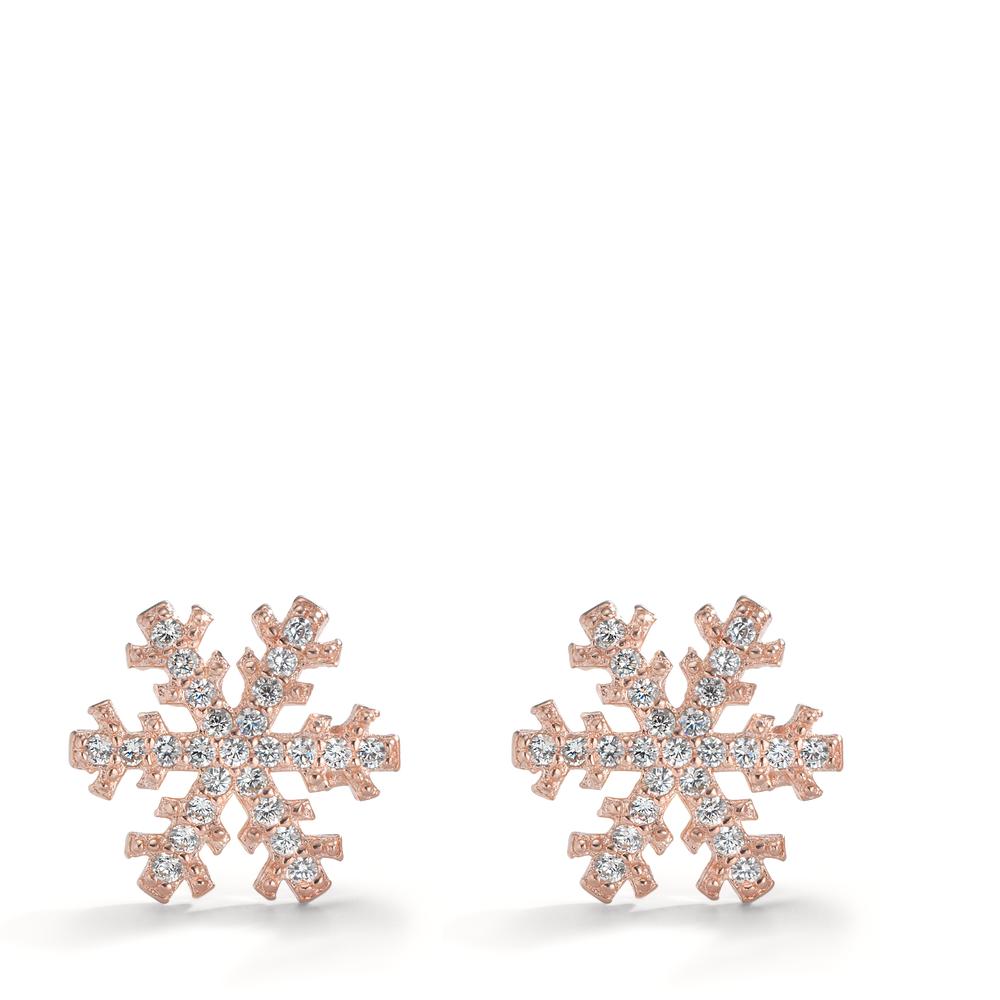 Clous d'oreilles Argent rosé Plaqué or Flocon de Neige Ø10 mm