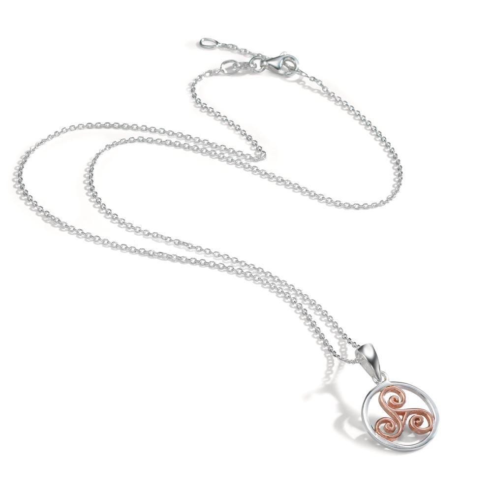 Chaînette avec pendentif Argent rosé Bicolore 40-42 cm Ø15 mm