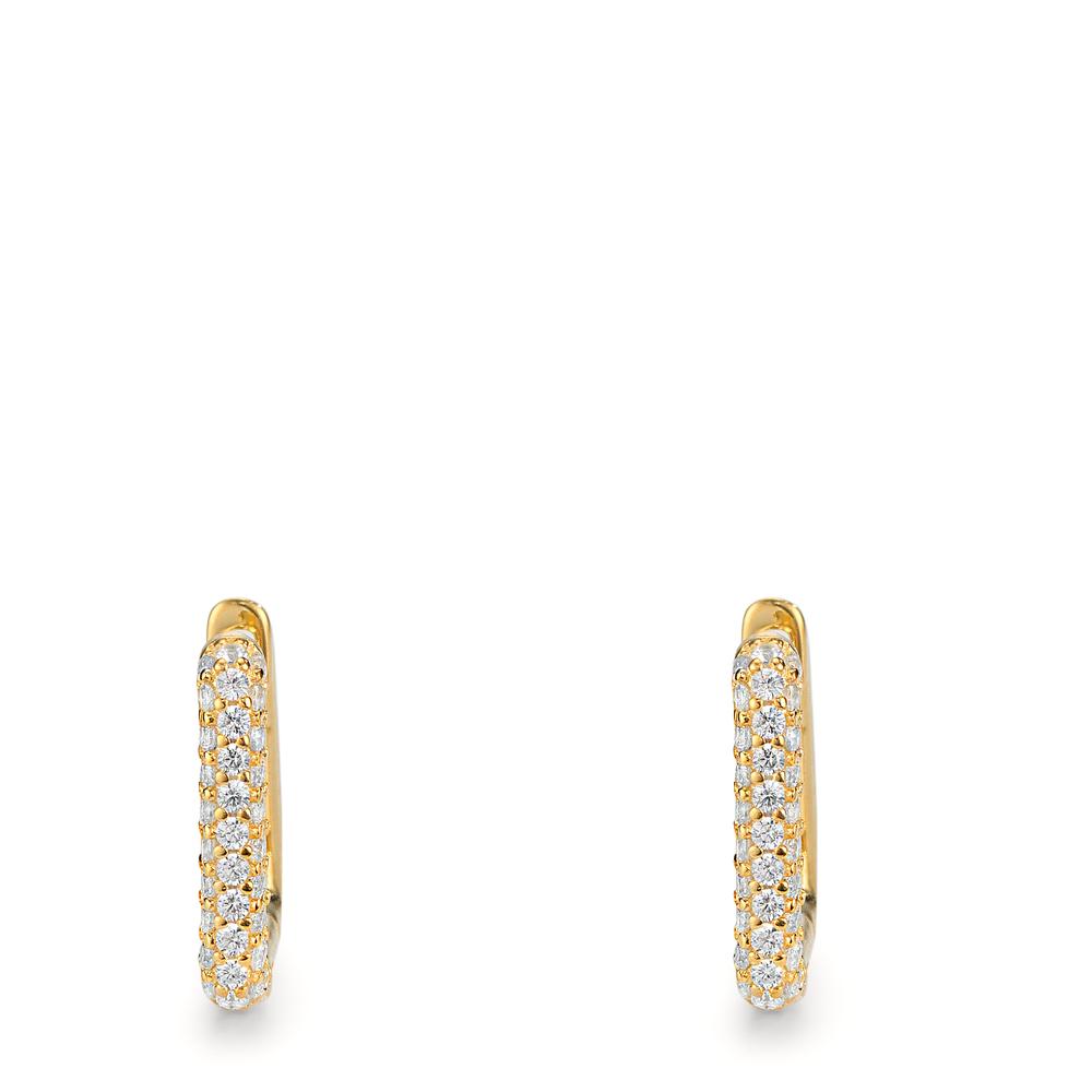 Orecchini circolari Argento Zirconia giallo dorato